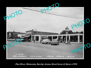 OLD LARGE HISTORIC PHOTO OF PINE RIVER MINNESOTA, VIEW OF BARCLAY AVENUE c1950