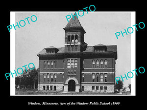 OLD LARGE HISTORIC PHOTO OF WINDOM MINNESOTA, THE PUBLIC SCHOOL BUILDING c1900