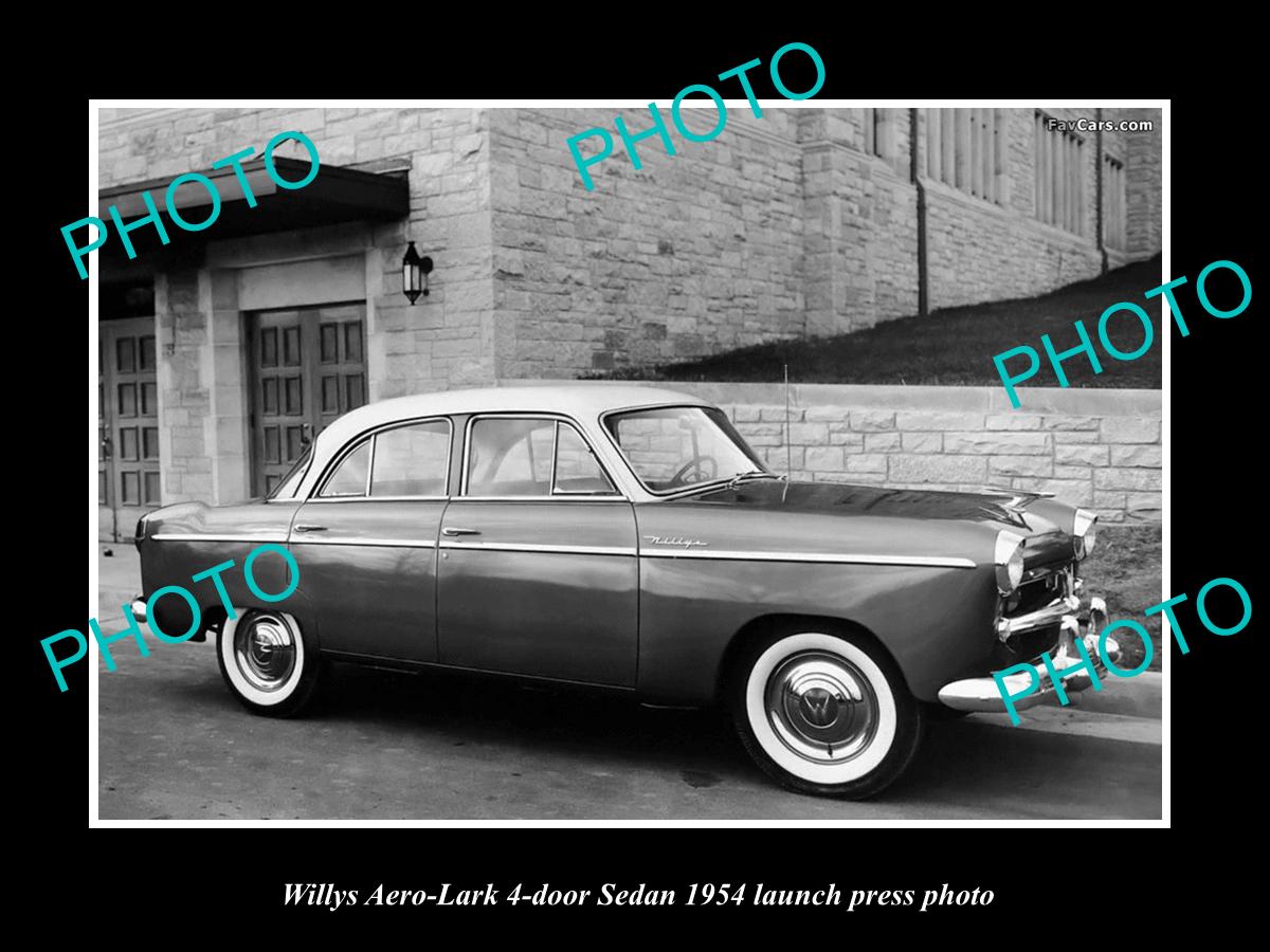 OLD LARGE HISTORIC PHOTO OF THE 1954 WILLYS AERO LARK CAR LAUNCH PRESS ...