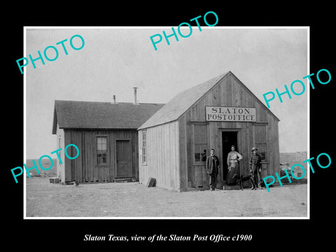 OLD LARGE HISTORIC PHOTO OF SLATON TEXAS, VIEW OF THE SLATON POST OFFICE c1900