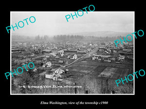 OLD LARGE HISTORIC PHOTO OF ELMA WASHINGTON, VIEW OF THE TOWNSHIP c1900