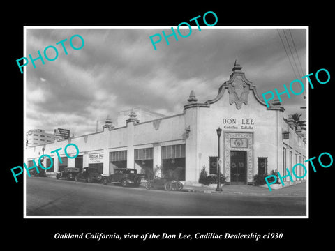 OLD LARGE HISTORIC PHOTO OF OAKLAND CALIFORNIA, THE CADILLAC CAR DEALERSHIP 1930