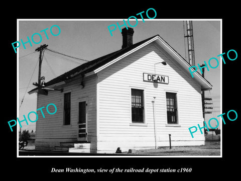 OLD LARGE HISTORIC PHOTO OF DEAN WASHINGTON, THE RAILROAD DEPOT STATION c1960