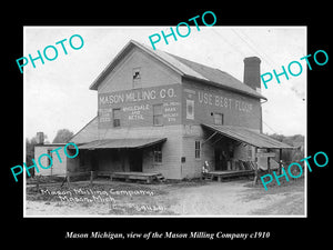 OLD LARGE HISTORIC PHOTO OF MASON MICHIGAN, THE MASON MILLING Co PLANT c1910