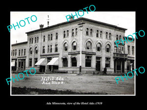 OLD LARGE HISTORIC PHOTO OF ADA MINNESOTA, VIEW OF THE ADA HOTEL c1910