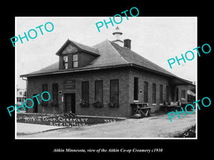 OLD LARGE HISTORIC PHOTO OF AITKIN MINNESOTA, THE AITKIN CO-OP CREAM Co c1930