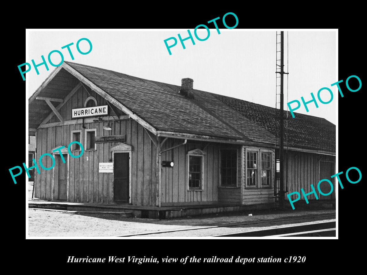 OLD LARGE HISTORIC PHOTO OF HURRICANE WEST VIRGINIA, THE RAILROAD DEPOT c1920