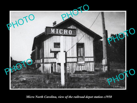 OLD LARGE HISTORIC PHOTO OF MICRO NORTH CAROLINA, THE RAILROAD STATION c1950