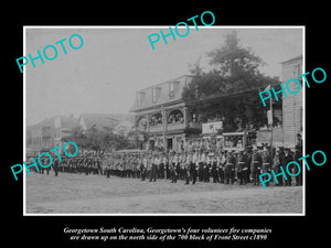 OLD LARGE HISTORIC PHOTO OF GEORGETOWN SOUTH CAROLINA, THE FIRE DEPARTMENTS 1890