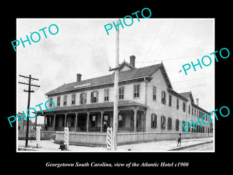 OLD LARGE HISTORIC PHOTO OF GEORGETOWN SOUTH CAROLINA, THE ATLANTIC HOTEL c1900