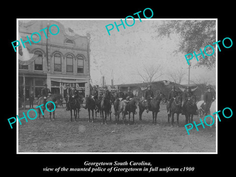 OLD LARGE HISTORIC PHOTO OF GEORGETOWN SOUTH CAROLINA, THE MOUNTED POLICE c1900