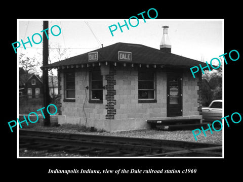 OLD HISTORIC PHOTO OF INDIANAPOLIS INDIANA, THE DALE RAILROAD STATION c1960