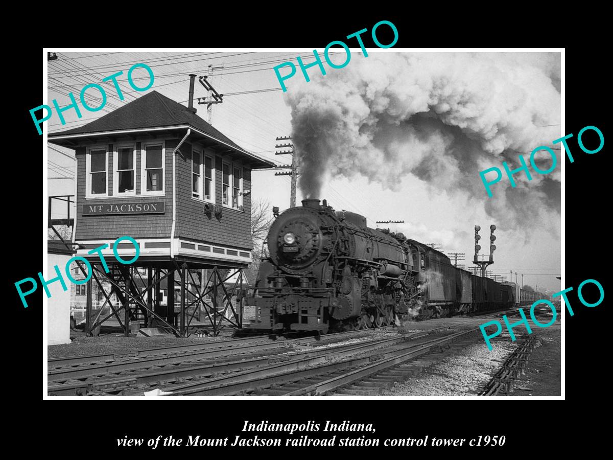 OLD HISTORIC PHOTO OF INDIANAPOLIS INDIANA, MOUNT JACKSON RAILROAD STATION c1950