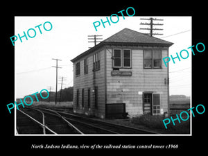 OLD LARGE HISTORIC PHOTO OF NORTH JUDSON INDIANA, THE RAILROAD TOWER c1960