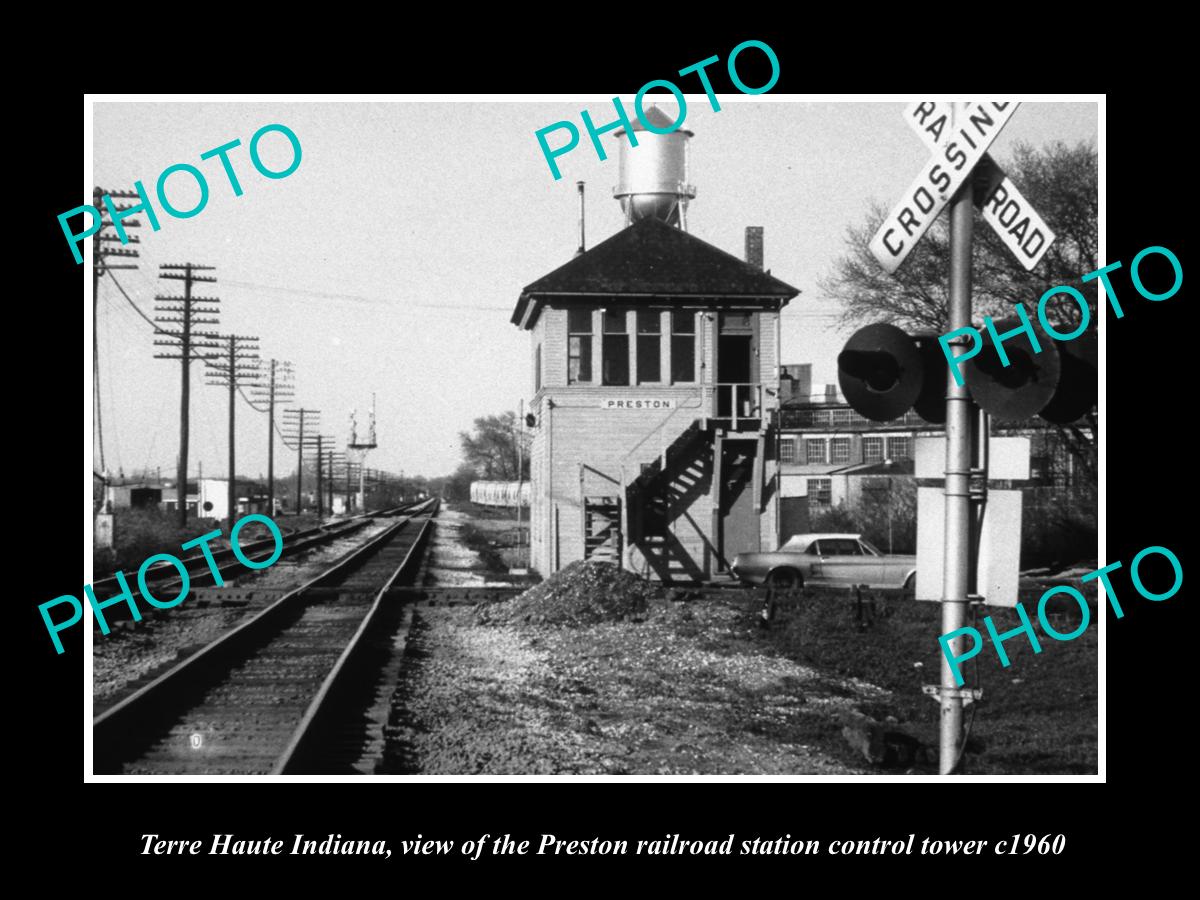 OLD LARGE HISTORIC PHOTO OF TERRE HAUTE INDIANA, THE PRESTON RAILROAD DEPOT 1960