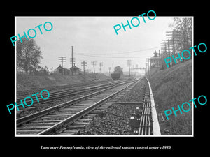 OLD LARGE HISTORIC PHOTO OF LANCASTER PENNSYLVANIA, RAILROAD DEPOT TOWER c1930