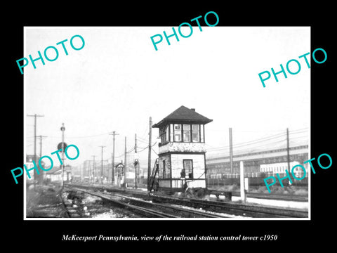 OLD LARGE HISTORIC PHOTO OF McKEESPORT PENNSYLVANIA, RAILROAD DEPOT TOWER c1950