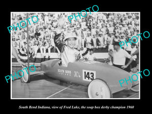 OLD LARGE HISTORIC PHOTO OF SOUTH BEND INDIANA, THE 1960 SOAP BOX DERBY CHAMPION