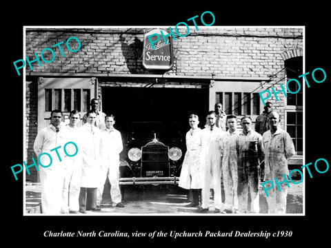 OLD LARGE HISTORIC PHOTO OF CHARLOTTE NORTH CAROLINA, THE PACKARD CAR STORE 1930