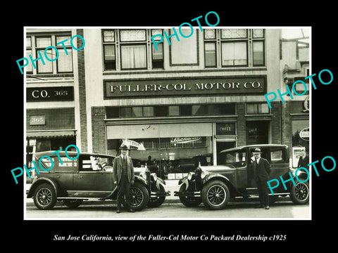 OLD LARGE HISTORIC PHOTO OF SAN JOSE CALIFORNIA, THE PACKARD CAR DEALERSHIP 1925