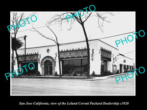 OLD LARGE HISTORIC PHOTO OF SAN JOSE CALIFORNIA, THE PACKARD CAR DEALERSHIP 1920