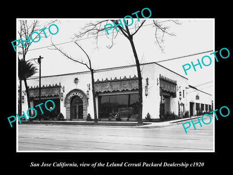 OLD LARGE HISTORIC PHOTO OF SAN JOSE CALIFORNIA, THE PACKARD CAR DEALERSHIP 1920