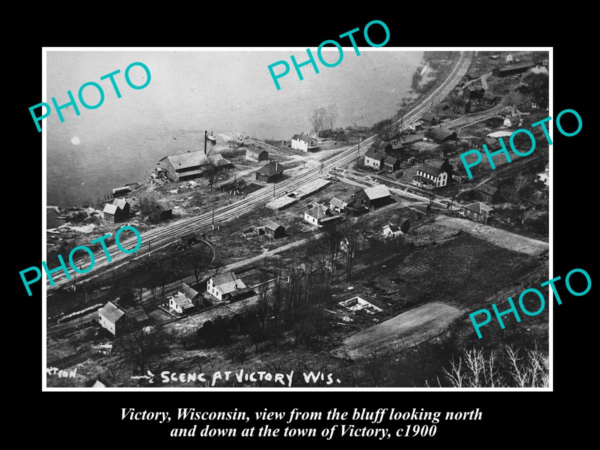 OLD LARGE HISTORIC PHOTO OF VICTORY WISCONSIN, VIEW OF THE TOWNSHIP c1900